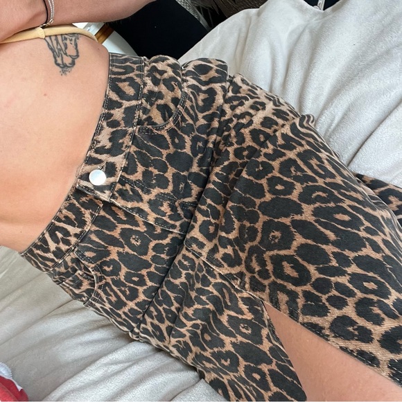 Zara size small leopard high waisted midi skirt with slit - Picture 3 of 4